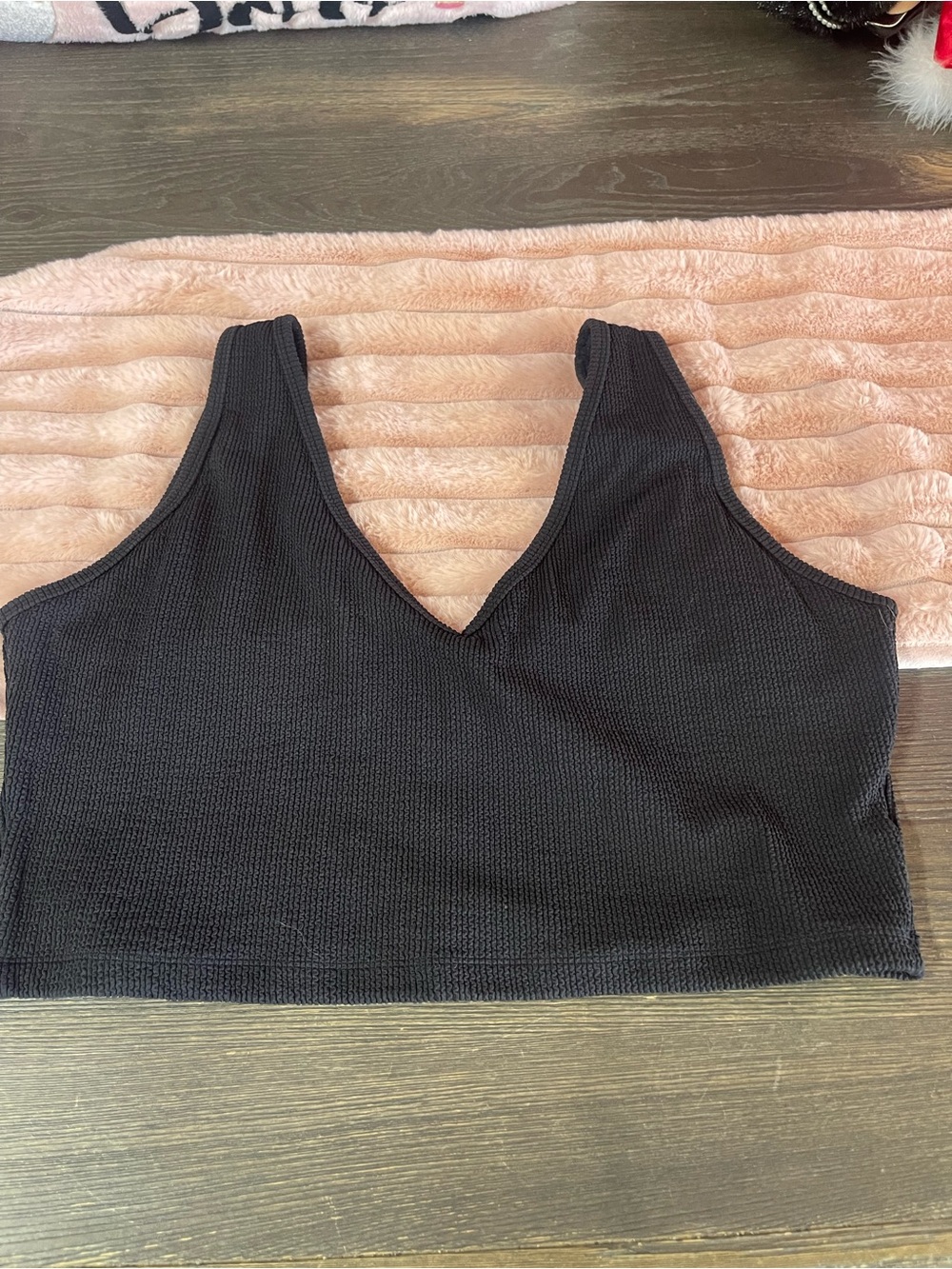 BuffBunny Black Ribbed V-Neck Sports Bra